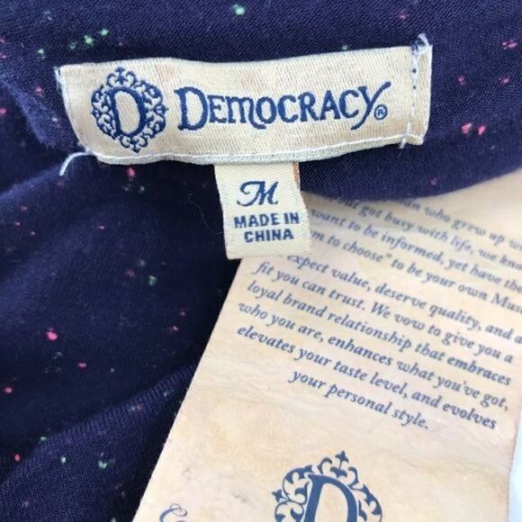 Democracy navy asymmetrical double layer one shoulder tank top women medium NWT - Picture 7 of 9